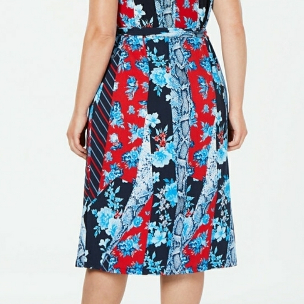 INC PLUS SIZE 0X XL PATCHWORK WRAPβ DRESS SUMMER - Picture 12 of 13